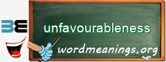 WordMeaning blackboard for unfavourableness